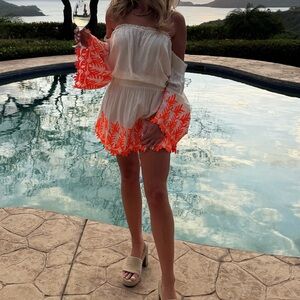 Ramy Brook White/Orange Dress